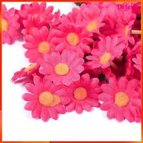 Têtes de fleurs artificielles - - Marguerite - Rose rouge - Paquet 100 - Ø 4 cm (1/5)