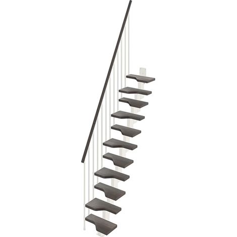 Sambatreppe aus Buchenholz 14 stufenanzahl - Zu erreichend Höhe 3.01 à 3.57m - Breite 61cm - Wenge und weiß - MINI61/I/SBMWEN-14