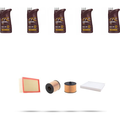 Kit tagliando 4 FILTRI e 5L OLIO compatibile con Renault Clio III 1.5 DCI 78kw Dal 2005 (1/5)