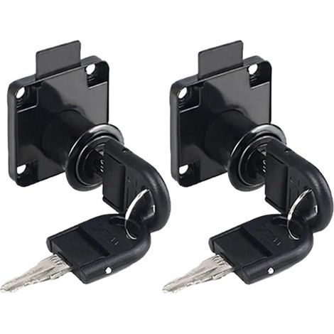 Cerraduras para cajones de armarios, cerraduras para buzones, herrajes para muebles, cerraduras para puertas de armarios y mesitas de noche con 2 llaves (2 piezas) (1/5)