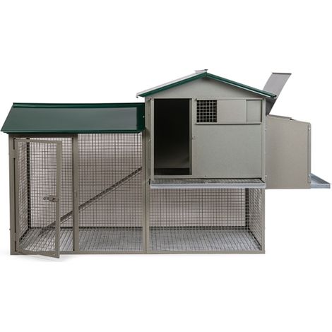 Grand poulailler métal galvanisé 3/4 poules 200X80X120 cm (1/5)