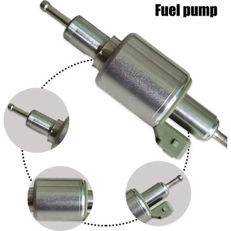 Pompe à carburant diesel 12 V adaptée aux aérothermes de 2 à 8 kW, en métal et plastique, dimensions : 15 x 5 x 5 cm (1/5)
