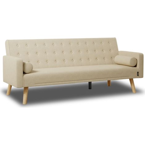 Nalui Sofá Cama Beige One Dots 3 Plazas Acolchado (1/5)