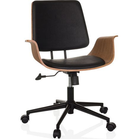 Chaise de bureau / chaise pivotante / chaise à coque CENCA II similicuir noir hjh LIVING (1/5)