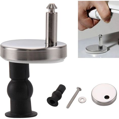 2 charnières de fixation supérieures pour abattant de toilette, en acier inoxydable, universelles, à dégagement doux et rapide, pièces de rechange (1/5)