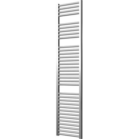 Extra High Heat Output Chrome Central Heating Towel Rail 400 x 1800mm Flat Bathroom Radiator Heater