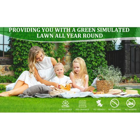 Tapis gazon artificiel 1x2 m en polyéthylène vert, drainant, style moderne FloraGrace (1/5)
