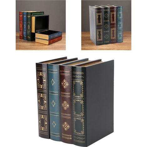 Vintage-Aufbewahrungsbox in Buchform aus hochwertiger Spanplatte, 742 g, 16 x 14 x 20 cm, zur Dekoration und multifunktionalen Aufbewahrung – 1 Stück (1/5)