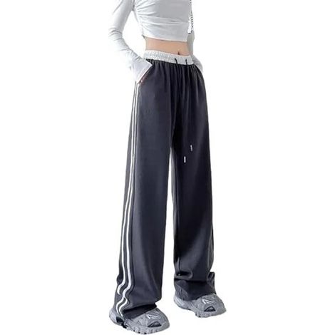 Pantalon de jogging femme long - Coupe décontractée et confortable, jambe extra longue, taille élastique avec cordon, poches pratiques. (1/5)