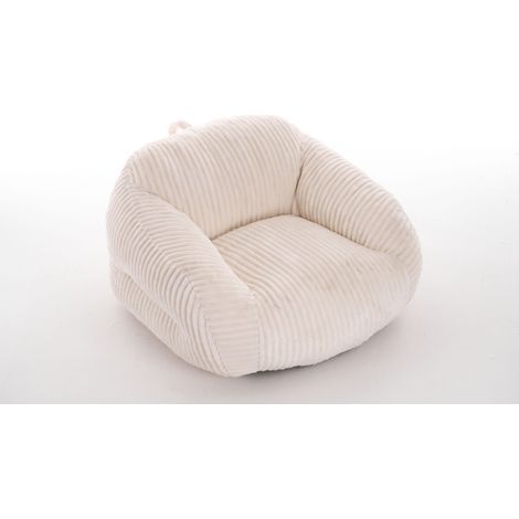 Sitzsack aus Corduroy, Ergonomische Rückenlehne, Schaumstofffüllung, Beige (1/5)