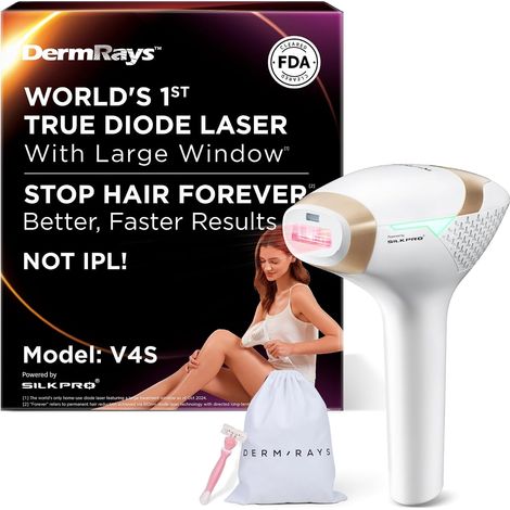 Épilation laser à diode 810 nm pour femmes et hommes, V4S pour teint 1-5, appareil à usage domestique, système d'épilation ICE-Cooling, grand angle (1/5)