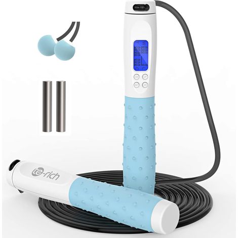 Sport Skipping Rope, Wireless Skipping Rope with Counter, 3M Adjustable Jump Rope with Steel Ball Bearings, Non-Slip Handles for Adult/Kids/Fitness/Crossfit/Boxing/Gym (1/5)