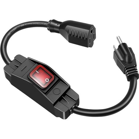 Interruptor Basculante Impermeable IP65, 16A/25A 100-240V con Cable, Carcasa PA66 Resistente – Ideal para Jardín y Exterior (1/5)