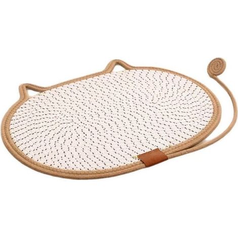 Tapis à griffer pour chat - Griffoir - Panneau à griffer pour chats - Meuble à griffer en carton - Tapis à griffer pour chats - Sisal - Antidérapant - Protège votre sol intérieur - 35 x 25 cm Marron (1/5)