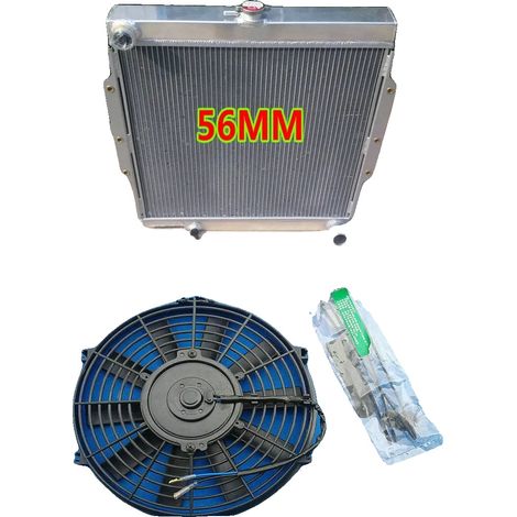 Radiador de aluminio + ventilador, tamaño del núcleo 500x518x56 mm, tamaño total 606x642x66 mm, diámetro de entrada/salida 38 mm, compatible con transmisión manual, incluye ventilador de refrigeración (1/5)