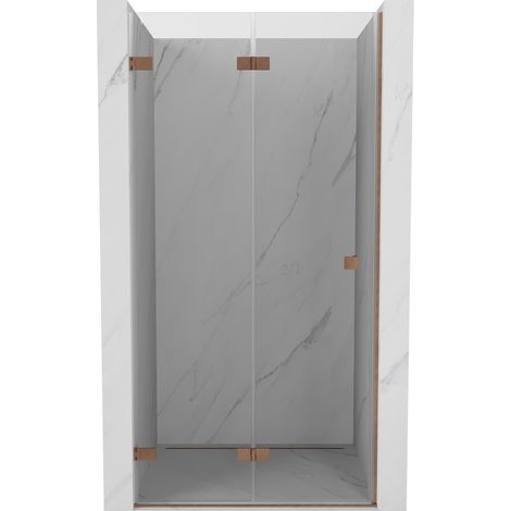 Mexen Lunar-F porte de douche pliante gauche 95 cm, transparent, cuivre brossé - 836-095-000-65-00-L (1/5)