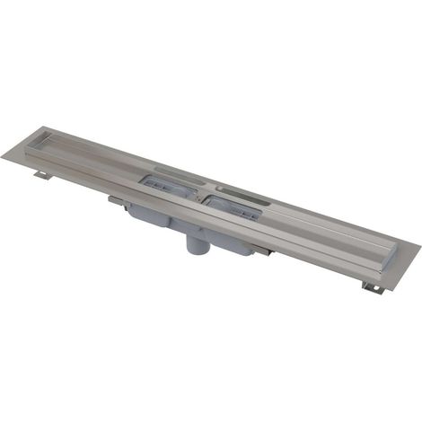 Alca - Caniveau de douche 85 cm, avec rebord pour grille perforée, acier inoxydable APZ1101-850 (1/3)