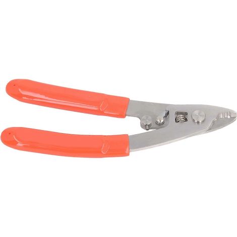 Pince à dénuder les fibres optiques, diamètre réglable à trois trous, avec verrouillage de sécurité et ressort de réarmement automatique, orange. (1/5)
