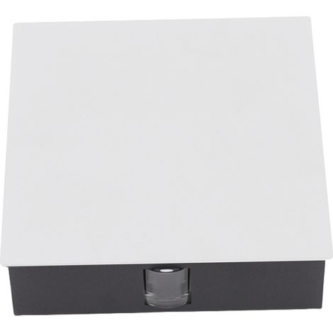 Quadratische LED-Wandleuchte aus Aluminium, 6 W, 2 LEDs, nach oben/unten gerichteter Lichtstrahl, Flurleuchte für Schlafzimmer, Wohnzimmer, KTV, Esszimmer (AC85-265V Spannung, warmweiß, 6 W, duale Bel (1/5)