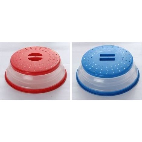Cloche Micro Onde,2PCS Cloche Micro-Onde Pliable,Onde ssoire avec Trous de Vapeur pour Fruits Et Légumes, Couvercle Cloche Anti Vapeur et Fonction ssoire (1/5)