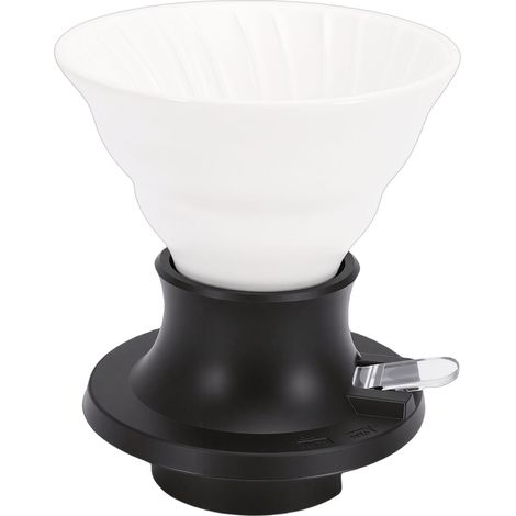 Kaffeefilterhalter aus hitzebeständiger Keramik für Pour-Over-Kaffee, ideal für Zuhause, Reisen und Büro, in Weiß und Schwarz (1/5)