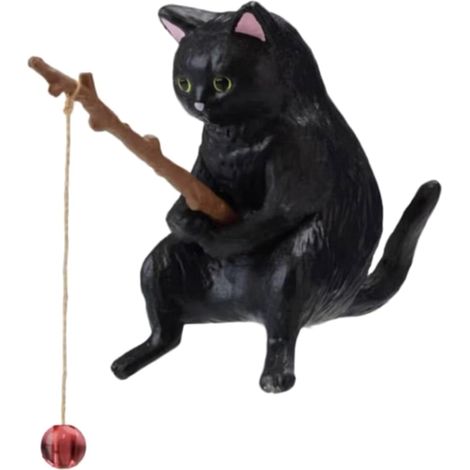 Ornement Poisson - Figurine Chat Pêche en Résine pour Aquarium - Décoration Bassin et Paysage Intérieur - 4 cm - 1 Pièce (1/5)