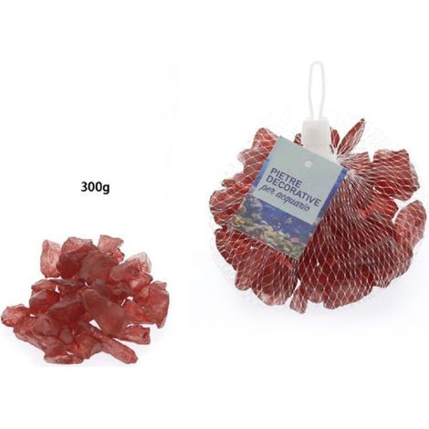 Pierres D'aquarium Rouges Décoratives 300 Gr. Décoration 70269