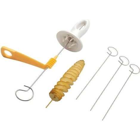 Ensemble coupe-spirales pour pommes de terre avec perforatrice, coupe-spirales et dents, idéal pour les barbecues et autres fêtes. (1/4)