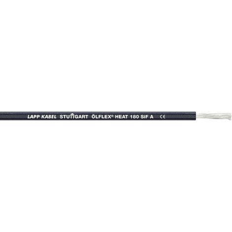 LAPP 1249520/100 Fil pour hautes températures ÖLFLEX® HEAT 180 SiF A 1 x 0.25 mm² noir 100 m S775401