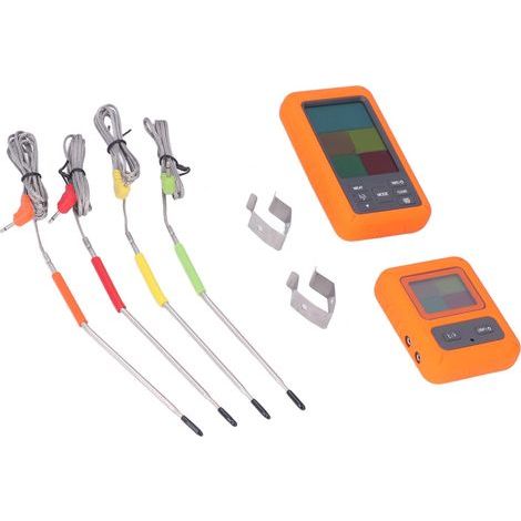 Termómetro inalámbrico para carne, termómetro multifuncional de alta precisión con 4 sondas para ahumado. (1/5)