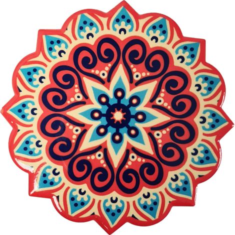 Set de 2 sous-verres mandala en céramique