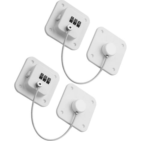Ensemble de 2 cadenas à combinaison pour portes de réfrigérateur et co (1/5)