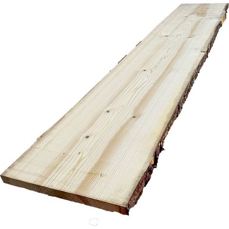 Plateau de table en sapin massif – Bords naturels – Longueur 200 cm – Largeur 30-38 cm – Épaisseur 28 mm – Pour aménagement intérieur (1/5)