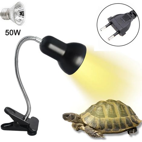 Lampe chauffante pour reptiles UVA+UVB 50W pour terrariums de tortues, lézards, serpents et amphibiens (1/4)