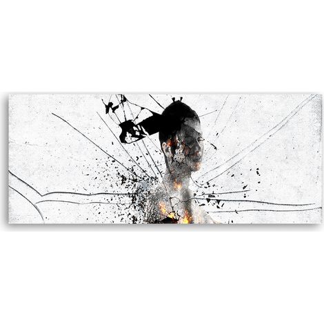 Tableau sur toile Abstraction sur verre brisé 90x30 (1/5)