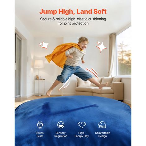 Bloc de Réception 150x150x20 cm, Tapis de Chute Épais Moelleux avec Bloc de Mousse Housse Lavable, pour Sécurité dans la Salle Sens… (1/5)