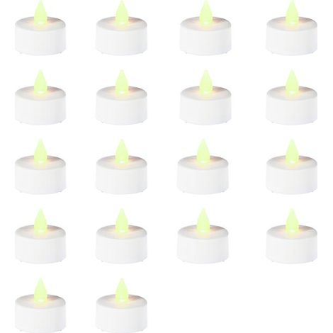 Bougie Chauffe Plat LED Blanc Piles incluses - Lot de 18 - SILUMEN (1/5)