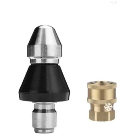 Buse D'egout - 1/4 Pouces - Pour Nettoyage Canalisations - Acier Inoxydable - Pression Jusqu'à 5000 PSI - 1 Pièce (1/4)