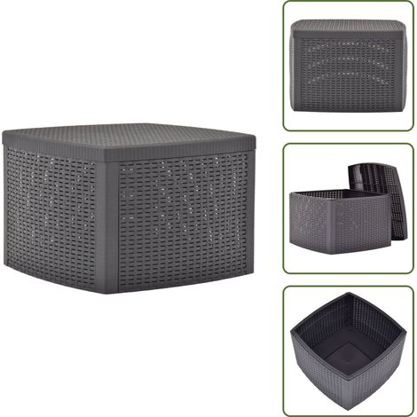 Tavolino multifunzione - vidaXL Tavolino di Servizio Colore Caffè 54x54x36,5 cm in Plastica - Tavolino da giardino resistente