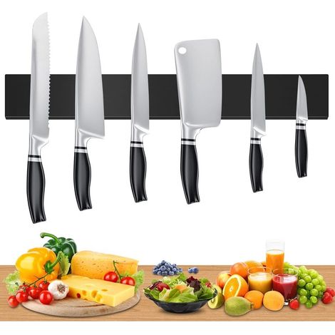 Barre Magnétique pour Couteaux,Barre à Couteaux Aimantée,40 cm,Porte Couteau Magnetique,3 Rubans Adhésifs 3M,pour Support Ustensiles de Cuisine et Outils (1/5)