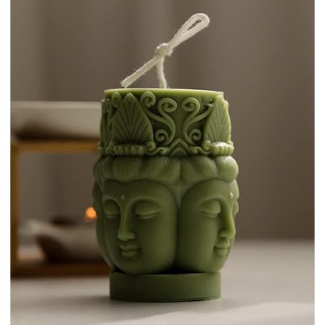 Moldes de silicona para velas, molde 3D de Buda para velas DIY, molde de silicona para resina epoxi, accesorios de decoración navideña. (1/5)