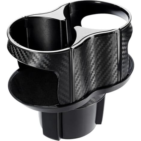 Porte-gobelet voiture extensible 2 en 1, insert multifonction double avec base réglable, compatible avec la plupart des gobelets et bouteilles (1/4)