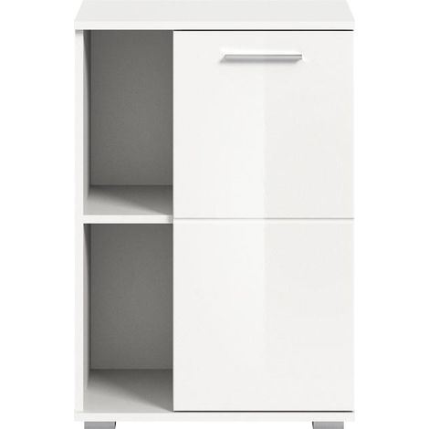 Prego Schuhschrank 1 Tür, 2 raum Hochglanz weiß,weiß.