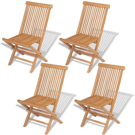 Maison Exclusive - Sillas de jardín plegables 4 unidades madera m