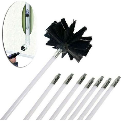 Stück flexible Stangen + 1 Stück Bürstenkopf, Schornsteinreiniger, Kehr-Drehkamine, Innenwandreinigung, Kamine, Schornsteinreiniger-Zugang (1/4)
