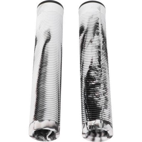 Paire de poignées de guidon de vélo de 16 cm en caoutchouc TPE souple antidérapant pour vélo à pignon fixe, gris et noir. (1/5)