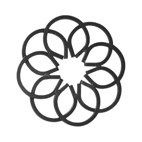 Rosone circolare - Altezza 250x250mm sezione in tubo quadro da 8mm - Ferro battuto - Saldatura