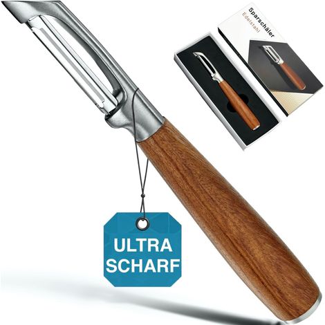 304 Stainless Steel Peeler, Multifunctional Fruit and Vegetable Peeler with Real Wood Handle, Ultra Sharp and Sturdy Blade (Type I) (1/5)