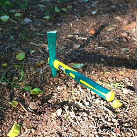 Pioche de jardin - PRATIQUE - Poignée en fibre de verre - Tête en acier forgé - Légère et solide (1/4)