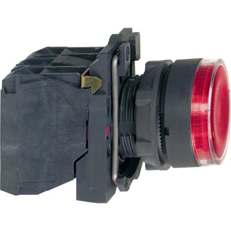 PULS.LUM. LED-Lampe, 230V, rot, NO+NC, ideal für Signalzwecke.